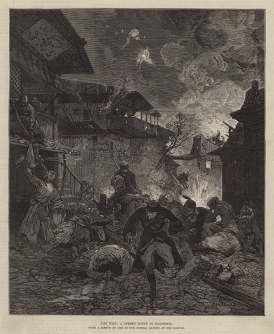 The War, a Street Scene in Nicopolis by Charles Auguste Loye